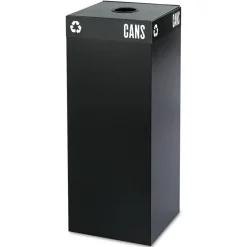Safco 15.25 in. W x 15.25 in. D x 2 in. H Circular Opening Public Square Recycling Container Lid - Black