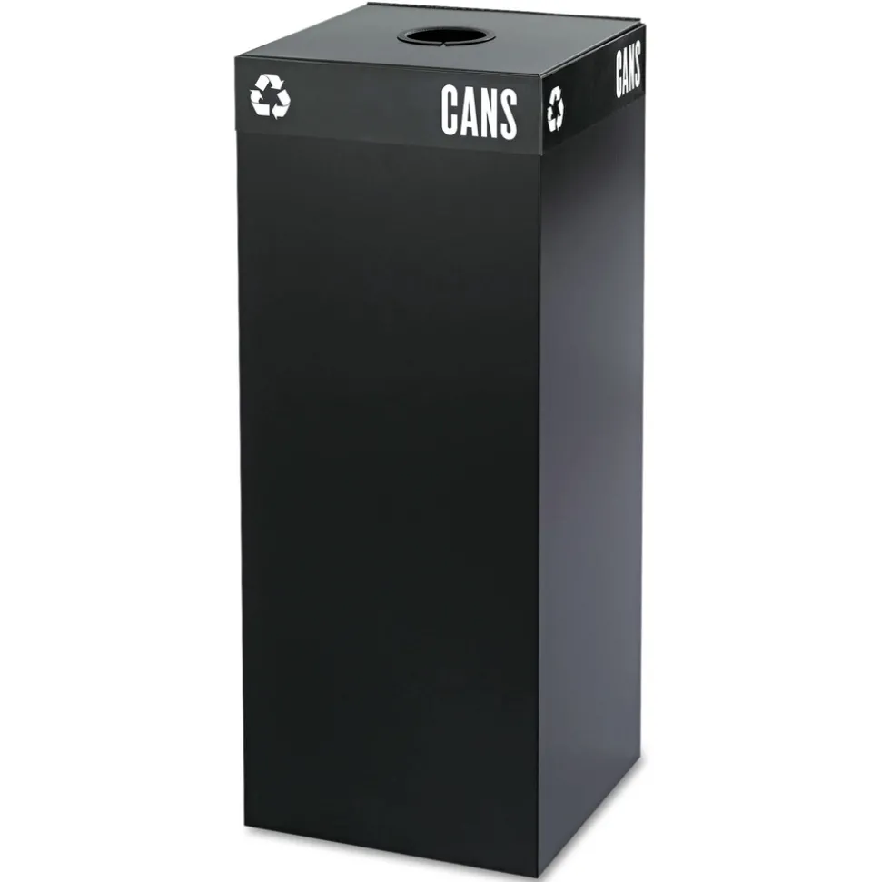 Safco 15.25 in. W x 15.25 in. D x 2 in. H Circular Opening Public Square Recycling Container Lid - Black