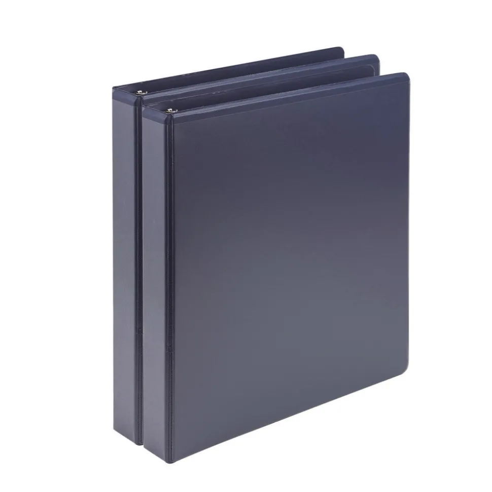 Samsill Earth's Choice Plant-Based BOHO 11 in. x 8.5 in. 1 in. Capacity D-Ring View Binders - Indigo (2/Pack)