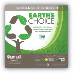 Samsill Earth's Choice Plant-Based BOHO 11 in. x 8.5 in. 1 in. Capacity D-Ring View Binders - Indigo (2/Pack)