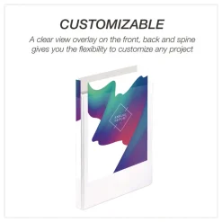 Samsill 11 in. x 8.5 in. 0.5 in. Capacity 3 Rings Economy Round Ring View Binder - White (12/Carton)