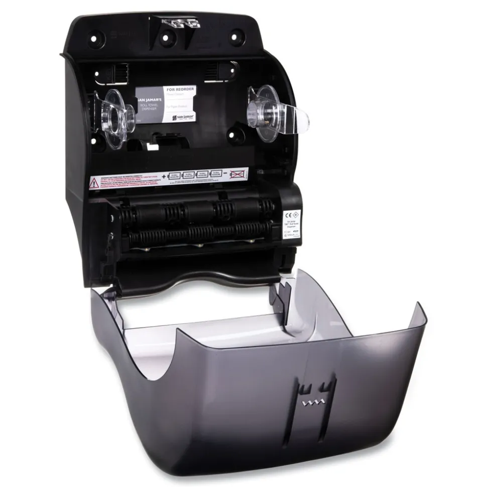 San Jamar 11.75 in. x 9.13 in. x 14.44 in. Tear-N-Dry Essence Touchless Towel Dispenser - Black Pearl