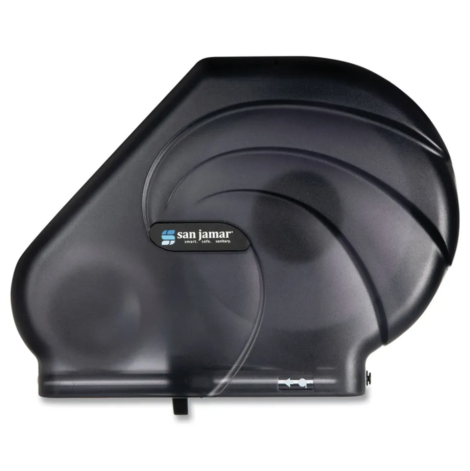 San Jamar Oceans Reserva 16.75 in. x 5.5 in. x 12.25 in. Jumbo Tissue Dispenser with Stub - Black Pearl