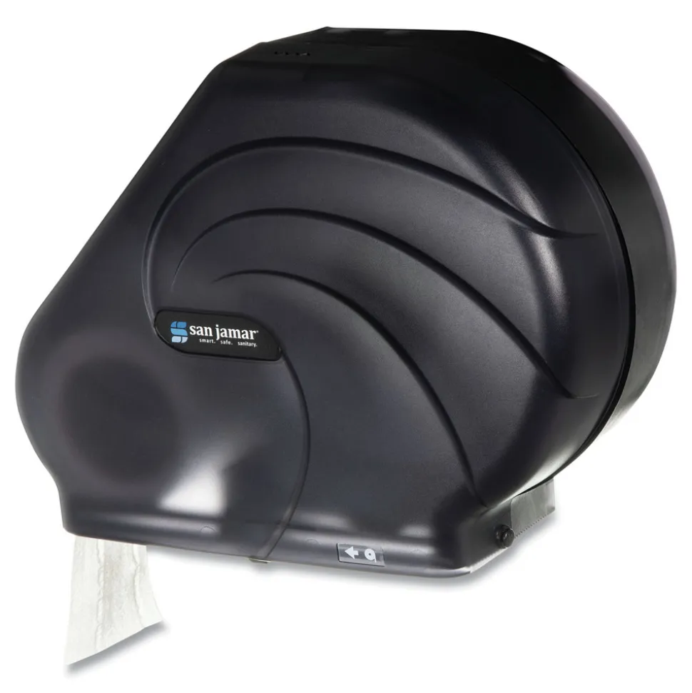 San Jamar Oceans Reserva 16.75 in. x 5.5 in. x 12.25 in. Jumbo Tissue Dispenser with Stub - Black Pearl