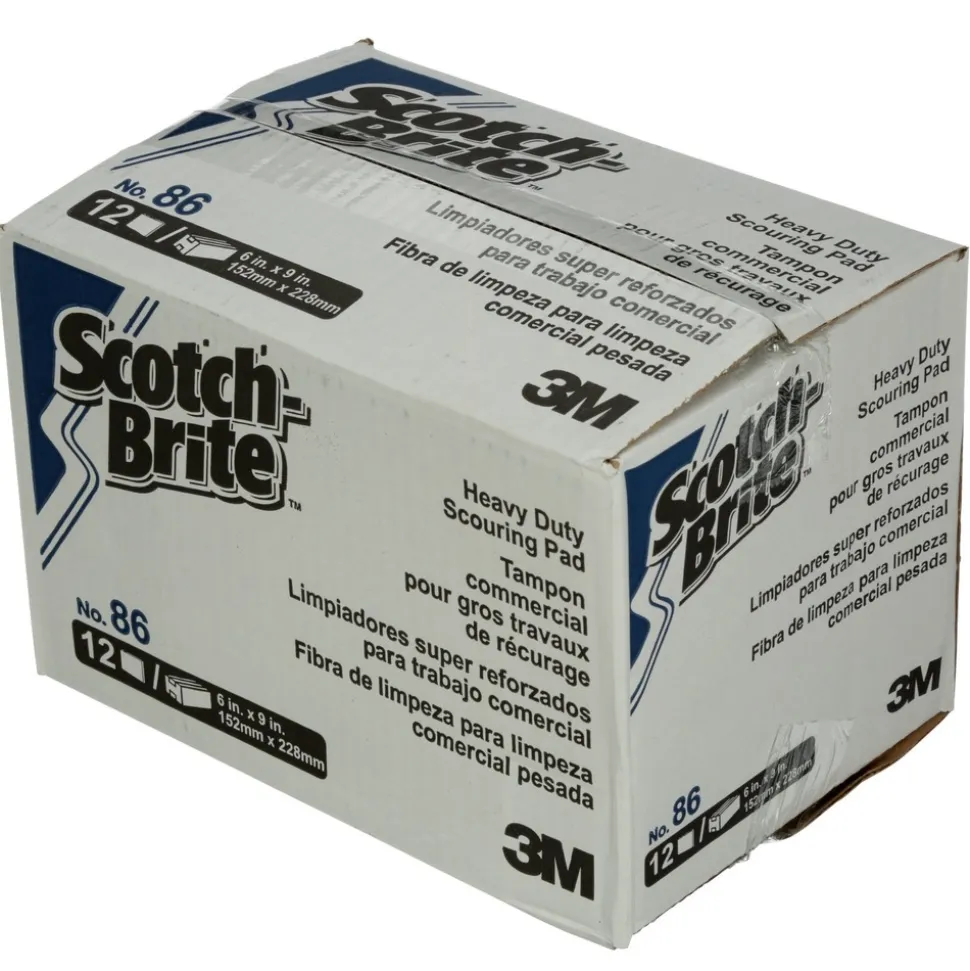 Scotch-Brite PROFESSIONAL 6 in. x 9 in. Heavy-Duty Scouring Pad - Green (12/Pack, 3 Packs/Carton)
