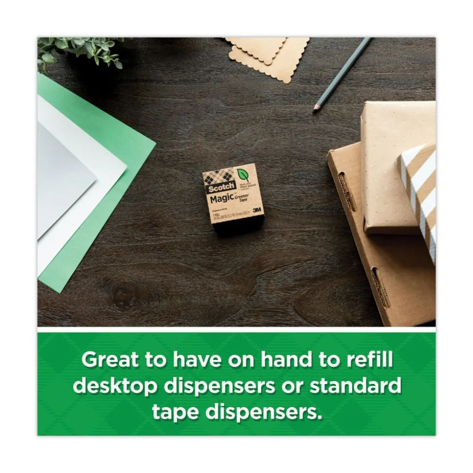 Scotch 0.75 in. x 75 ft. 1 in. Core Magic Greener Tape with C38 Dispenser - Clear (6/Pack)