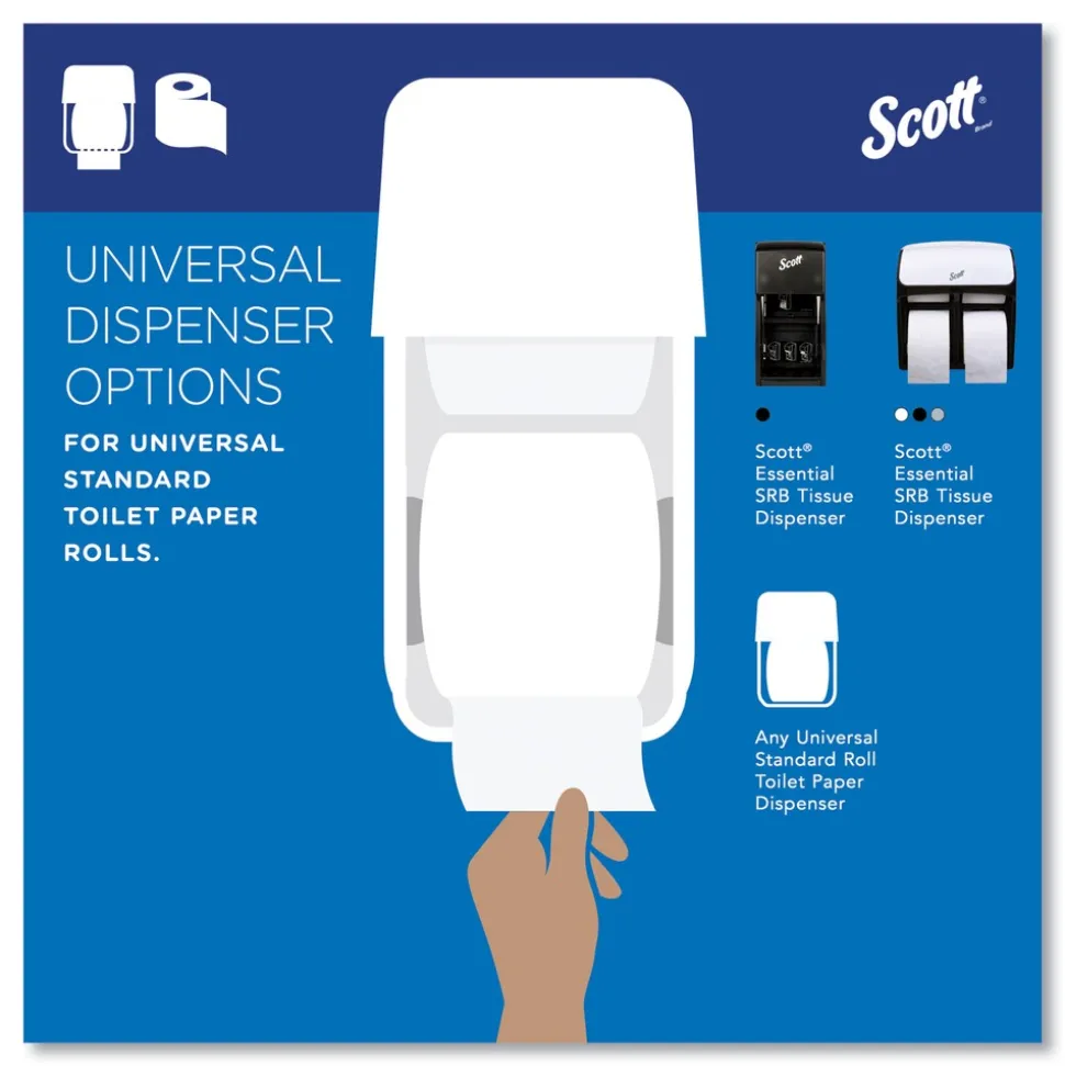 Scott Essential 2-Ply Septic Safe Convenience Carton Standard Roll Bathroom Tissue for Business - White (550/Roll, 20 Rolls/Carton)