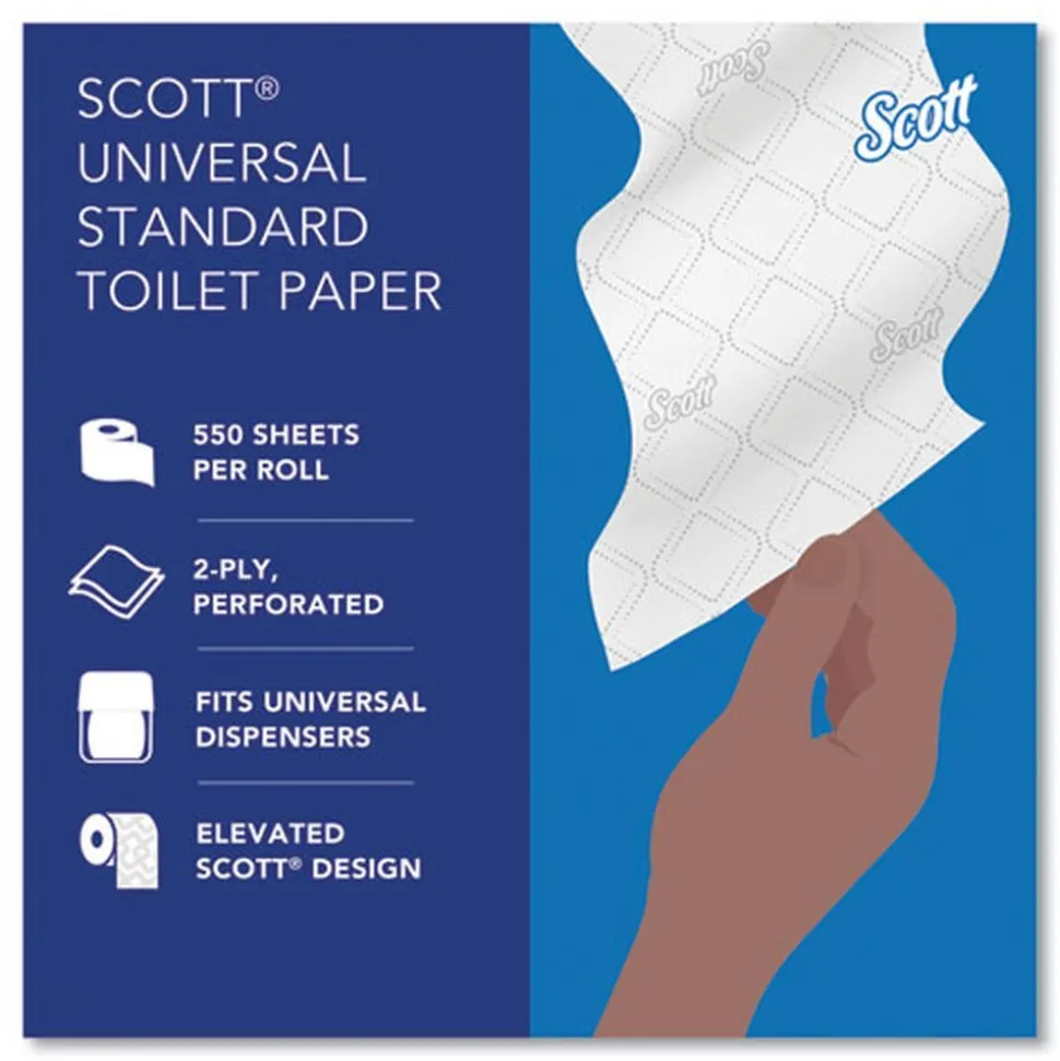 Scott Essential Standard Septic Safe 2 Ply Roll Bathroom Tissue - White (80/Carton)
