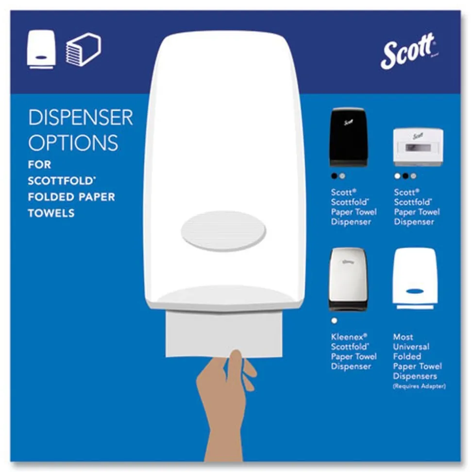 Scott 01960 7.8 in. x 12.4 in. 1-Ply Pro Scottfold Towels - White (25 Packs/Carton)