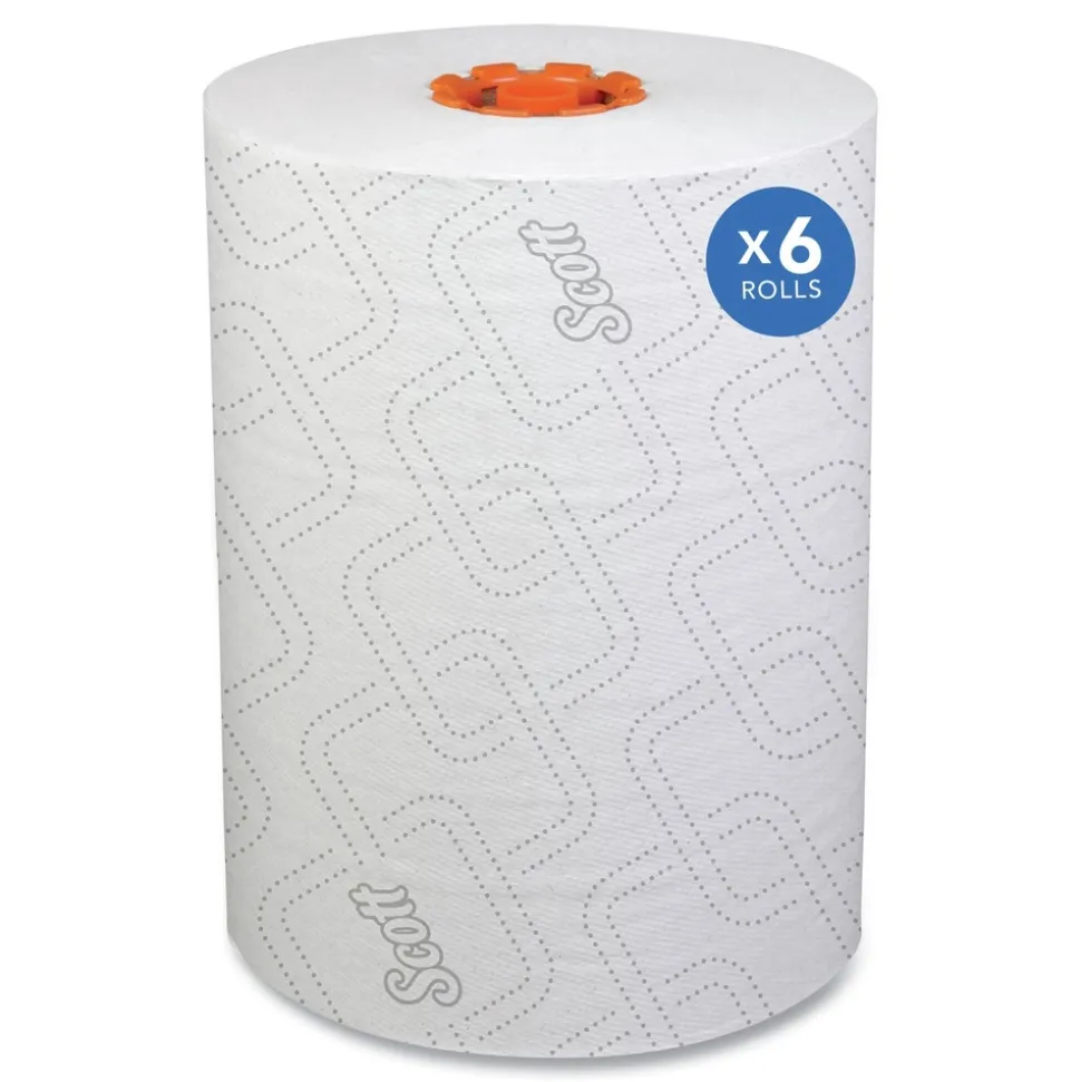 Scott 1-Ply 8 in. x 580 ft. Slimroll Towels - White/Orange Core (6/Carton)