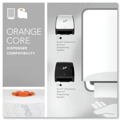Scott 1-Ply 8 in. x 580 ft. Slimroll Towels - White/Orange Core (6/Carton)