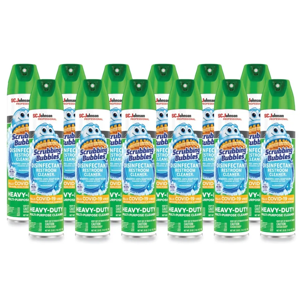 Scrubbing Bubbles 25-Ounce Disinfectant Restroom Cleaner II Spray - Rain Shower Scent (12/Carton)