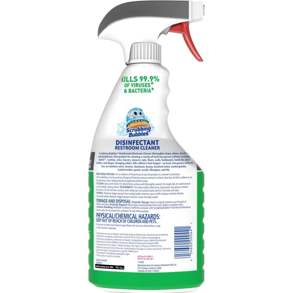 Scrubbing Bubbles 32 oz Disinfectant Restroom Cleaner - Citrus Scent (8/Carton)