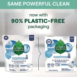 Seventh Generation 10732913451804 Natural Automatic Dishwasher Detergent Packs - Free and Clear