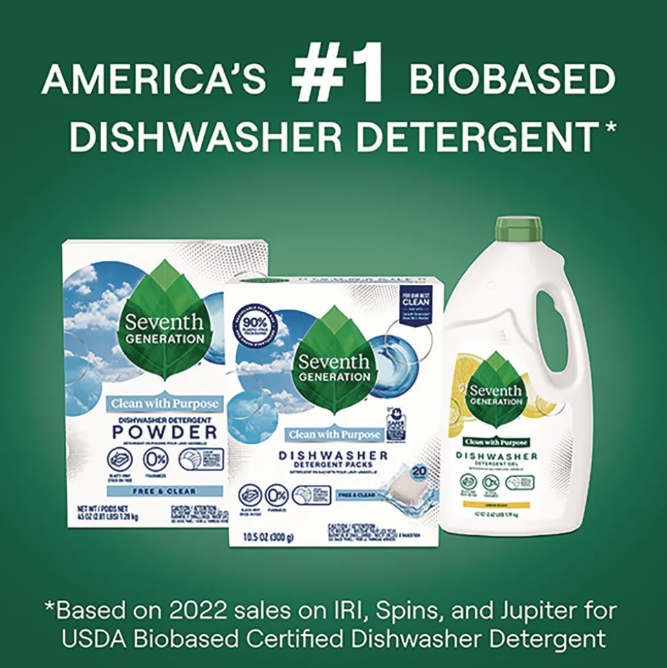 Seventh Generation 10732913451804 Natural Automatic Dishwasher Detergent Packs - Free and Clear