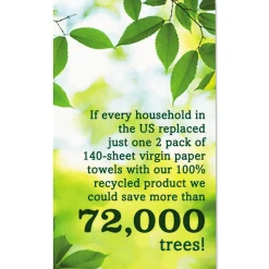 Seventh Generation 13722 100% Recycled 11 in. x 5.4 in. 2-Ply Paper Kitchen Towel Rolls - White (156 Sheets/Roll, 24 Rolls/Carton)