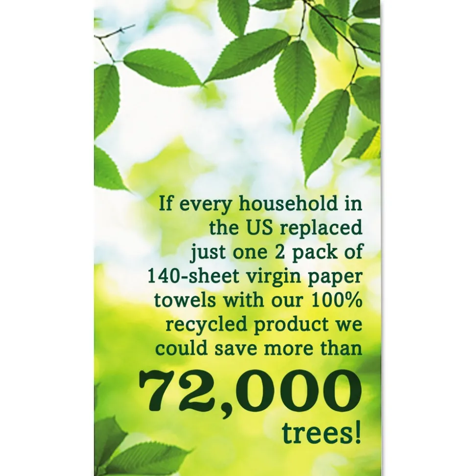 Seventh Generation 13722 100% Recycled 11 in. x 5.4 in. 2-Ply Paper Kitchen Towel Rolls - White (156 Sheets/Roll, 24 Rolls/Carton)