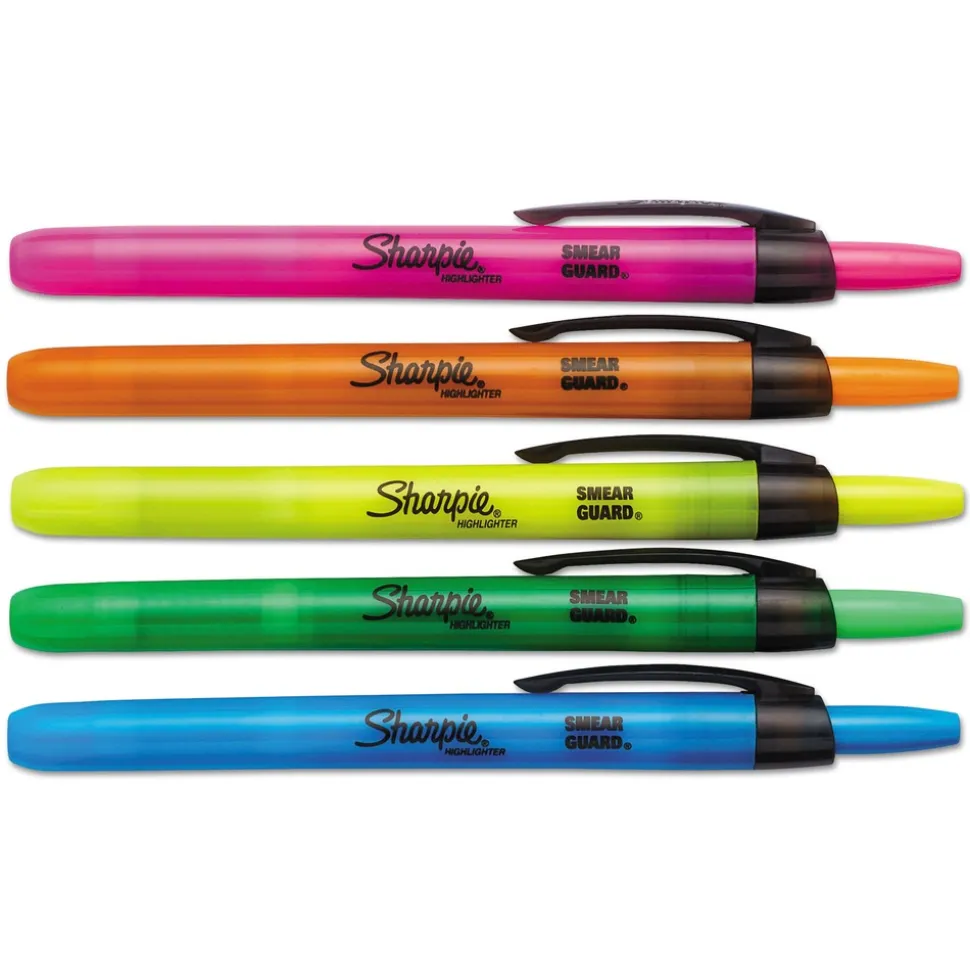 Sharpie Chisel Tip Retractable Highlighters - Assorted Ink/Barrel Colors (1-Set)