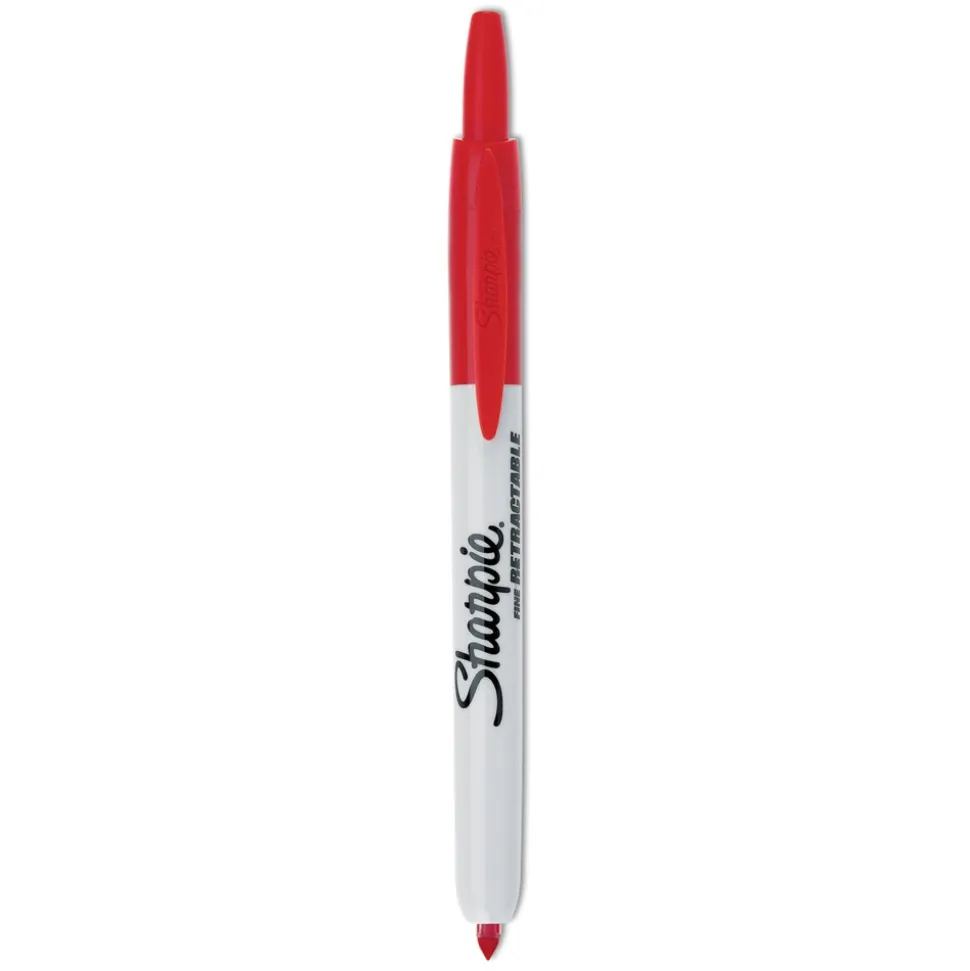 Sharpie Fine Bullet Tip Retractable Permanent Marker - Red (1-Dozen)