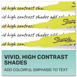 Sharpie Tank-Style Chisel Tip Highlighters - Fluorescent Yellow Ink/Yellow Barrel (2/Pack)