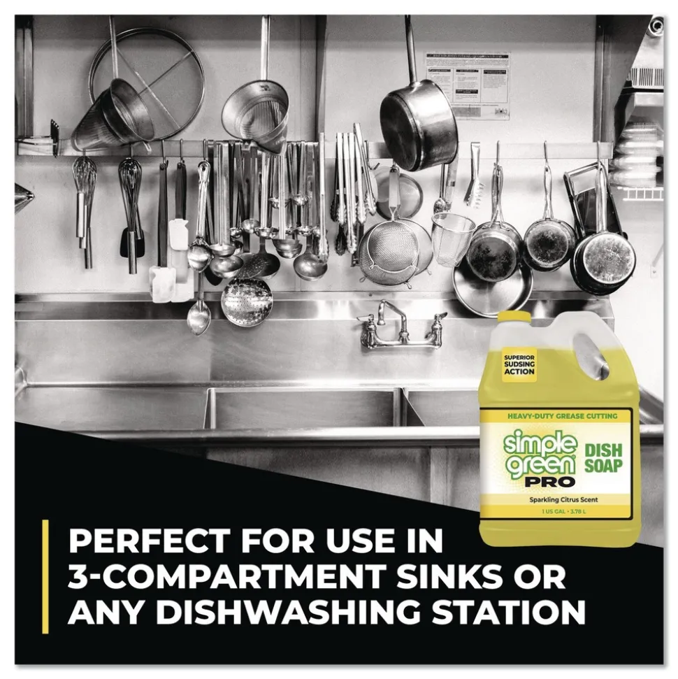 Simple Green 1 Gallon Pro Dish Soap - Sparkling Citrus Scent (4/Carton)