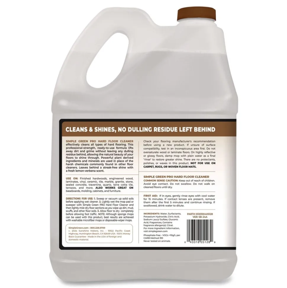 Simple Green 1 Gallon Pro Hard Floor Cleaner - Lemon Verbena (4/Carton)