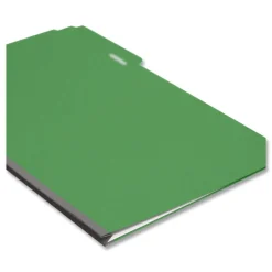 Smead 1/3-Cut Tabs Assorted Legal Size 1 in. Expansion Recycled Heavy Pressboard Folders - Green (25/Box)
