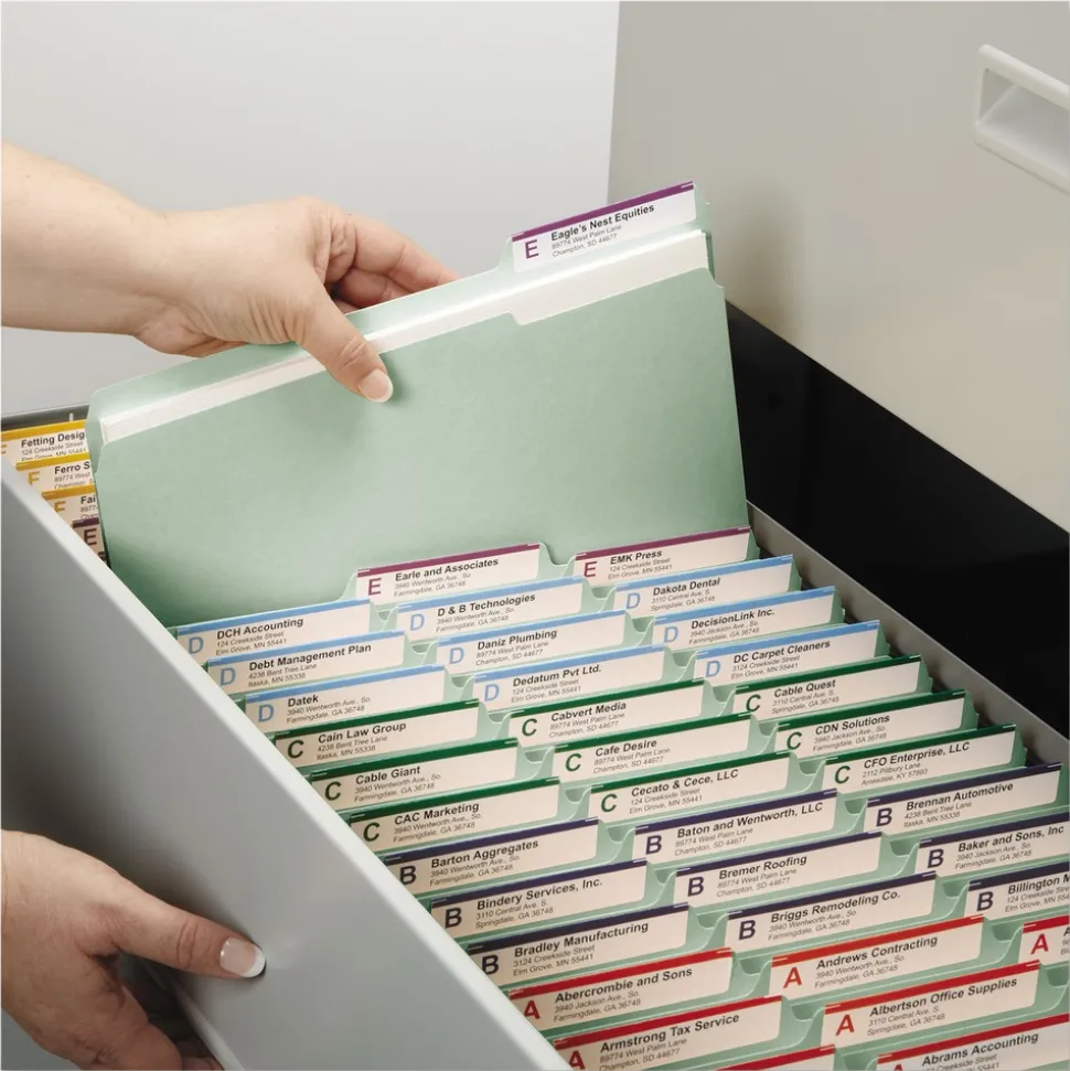 Smead 1/3-Cut Tabs 3-in Expansion 2 SafeSHIELD Fasteners Letter Size Recycled Pressboard Fastener Folders - Gray-Green (25/Box)