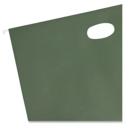 Smead 1.75 in. Capacity 1 Section Hanging Pockets with Full-Height Gusset - Standard Green/Legal Size (25/Box)
