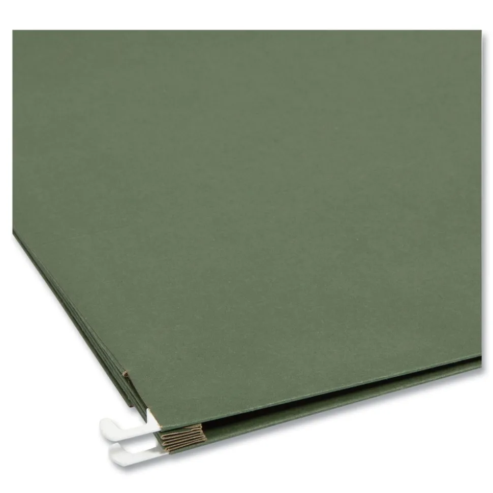 Smead 3.5 in. Capacity 1 Section Legal Size Hanging Pockets with Full-Height Gusset - Standard Green (10/Box)
