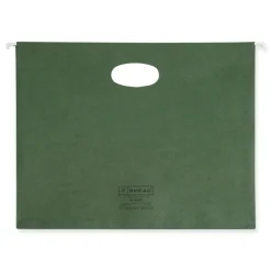 Smead 3.5 in. Capacity 1 Section 100 Percent Recycled Hanging Pockets with Full-Height Gusset - Standard Green/Letter Size (10/Box)
