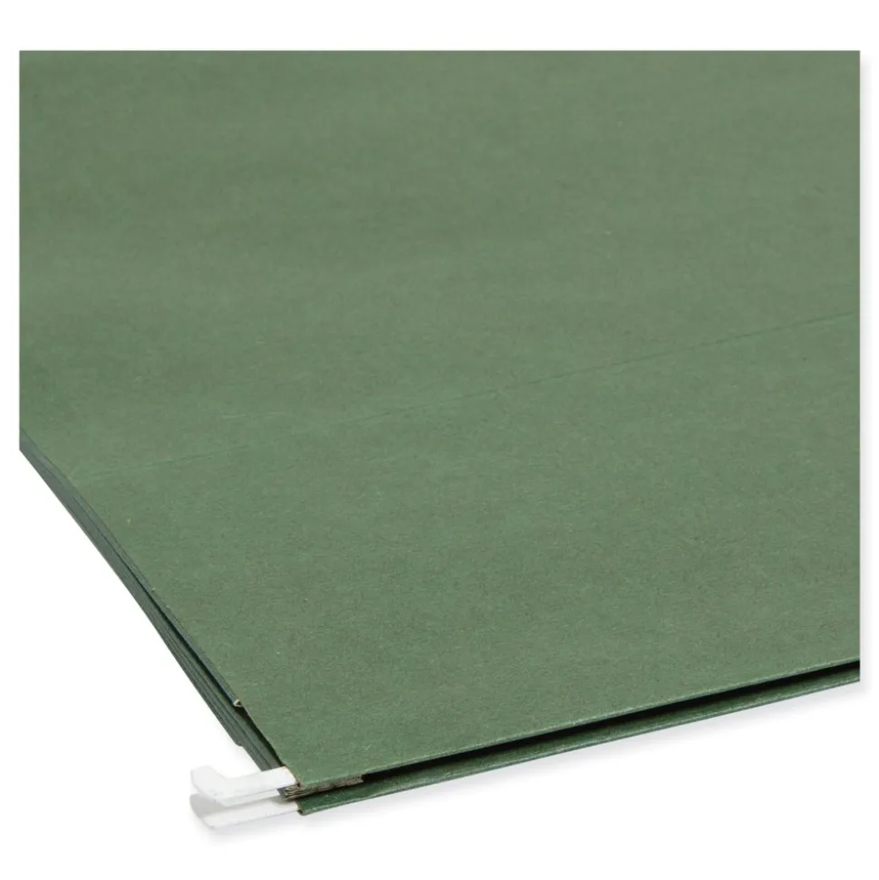 Smead 3.5 in. Capacity 1 Section 100 Percent Recycled Hanging Pockets with Full-Height Gusset - Standard Green/Letter Size (10/Box)