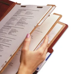 Smead 3 in. Expansion 3 Dividers 8 Fasteners Letter Size Recycled Pressboard Classification Folders - Red Exterior (10/Box)