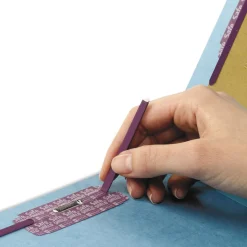 Smead 2 in. Expansion End Tab Pressboard Classification Folders - Blue/Legal Size (10/Box)