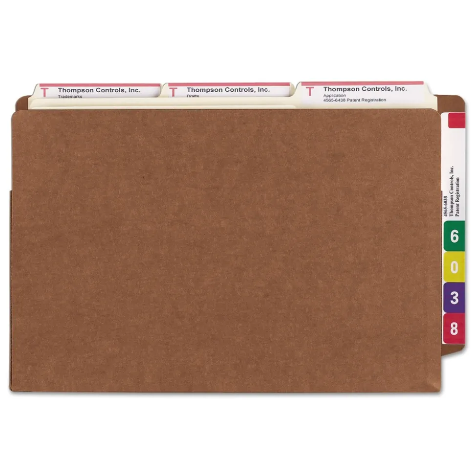 Smead 5.25 in. Expansion Heavy-Duty Redrope End Tab TUFF Pockets - Legal Size, Redrope (10/Box)