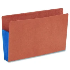 Smead 5.25 in. Expansion Legal Size Fully Lined 6.5 in. High Gussets Drop-Front End Tab File Pockets - Redrope/Blue (10/Box)