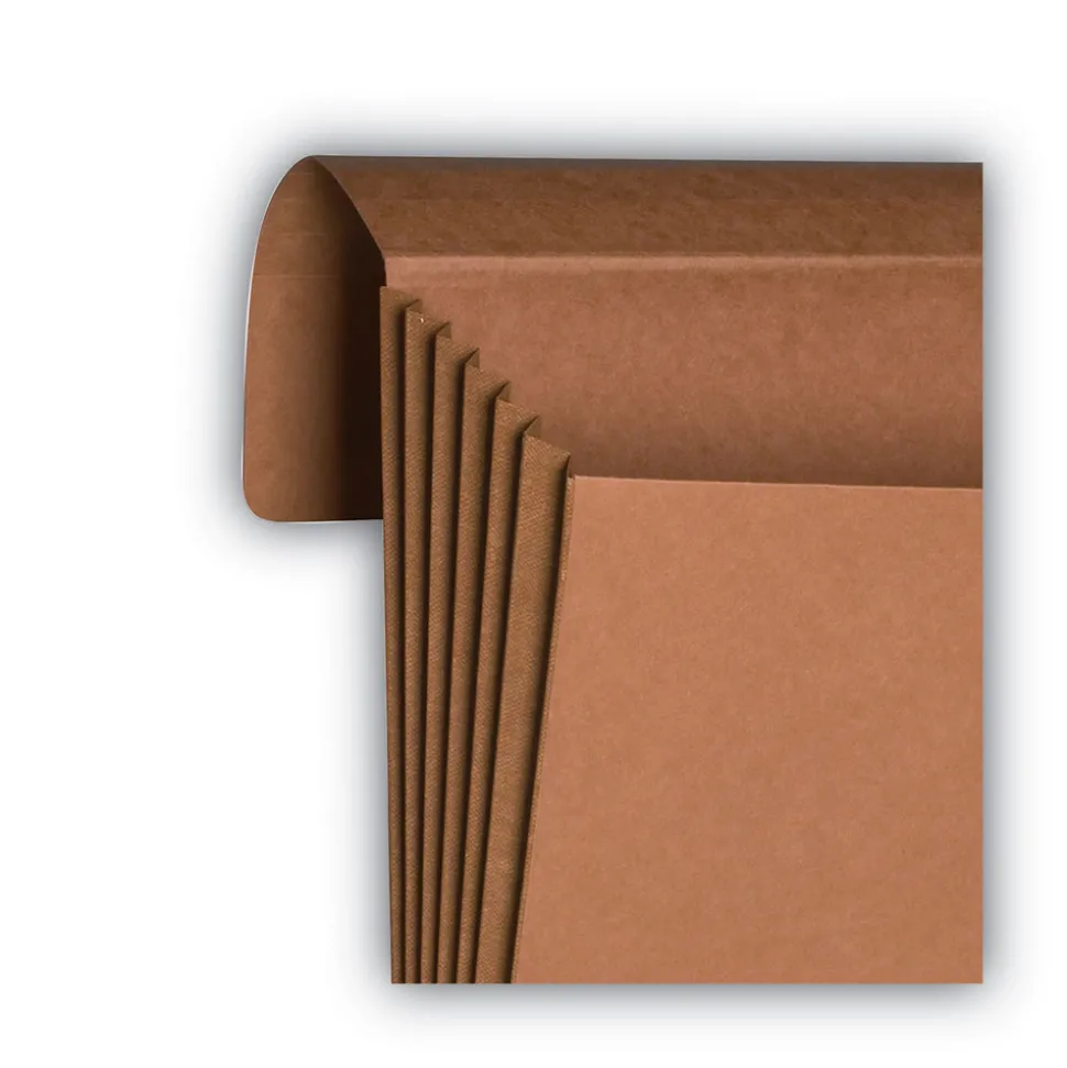 Smead 5.25 in. Expansion Legal Size Straight Tabs 1 Section Elastic Cord Closure Redrope End Tab Wallets - Redrope (10/Box)