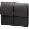 Smead 5.25 in. Expansion Letter Size 1 Section Elastic Cord Closure Extra-Wide Expanding Wallets - Black (10/Box)