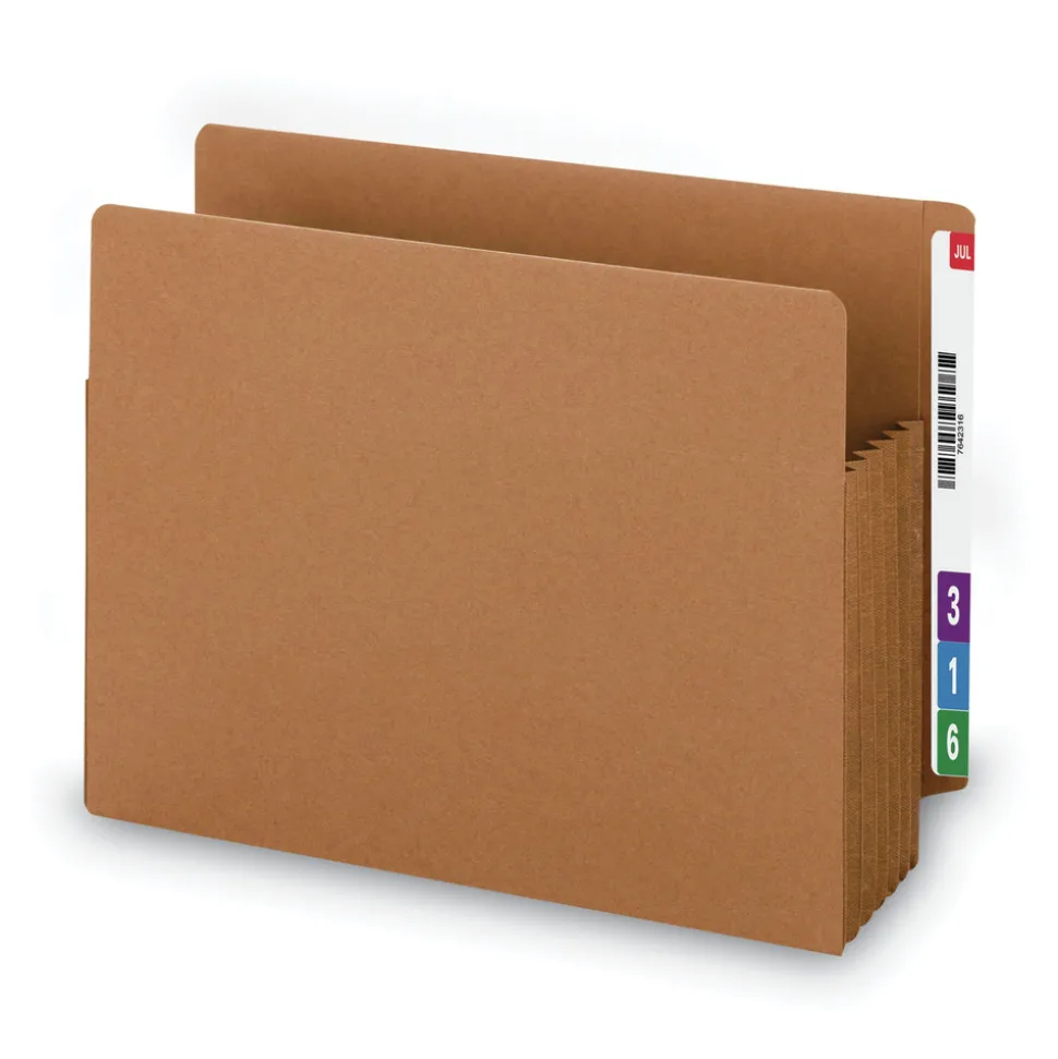 Smead 5.25 in. Expansion Letter Size Heavy-Duty Redrope End Tab TUFF Pockets (10/Box)