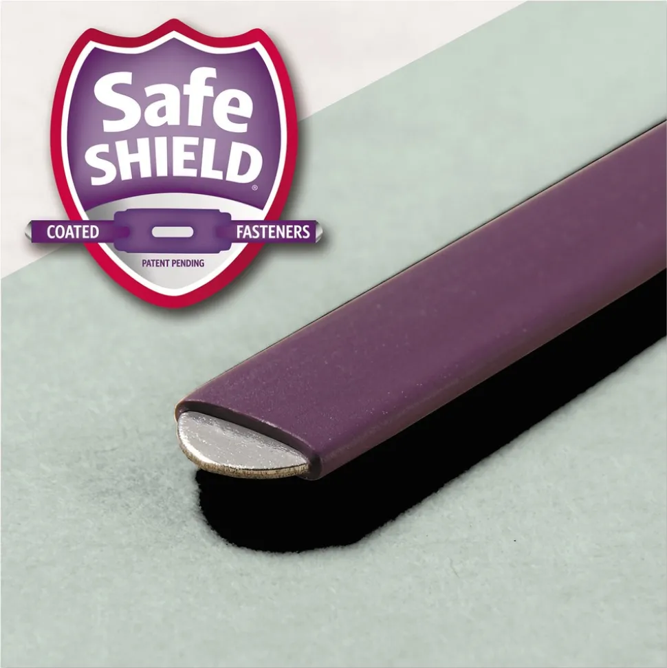Smead 2 in. Expansion Recycled Pressboard Folders with 2 SafeSHIELD Fasteners - Letter Size/Gray-Green (25/Box)