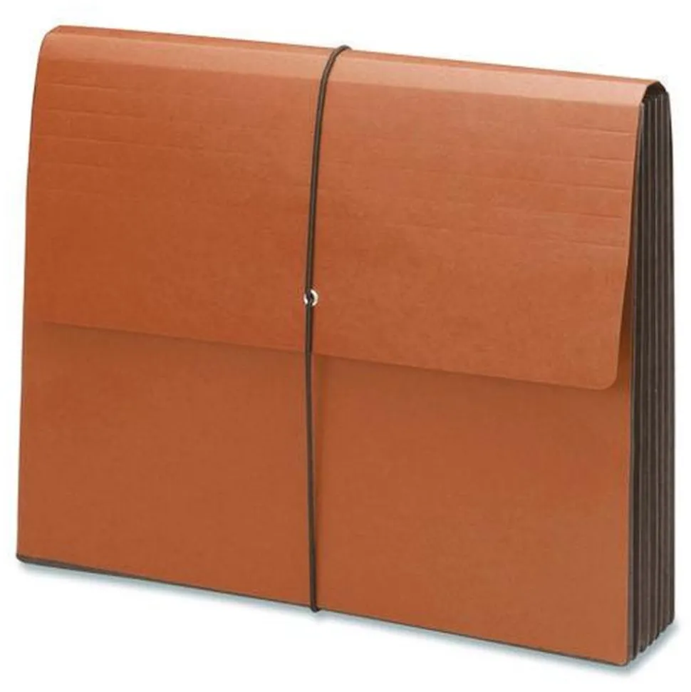 Smead 5.25 in. Expansion 1 Section 100% Recycled Redrope Wallets - Letter Size, Redrope (10/Box)