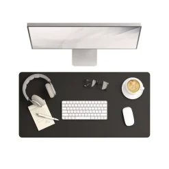 Smead 31.5 in. x 15.7 in. Vegan Leather Desk Pads - Charcoal