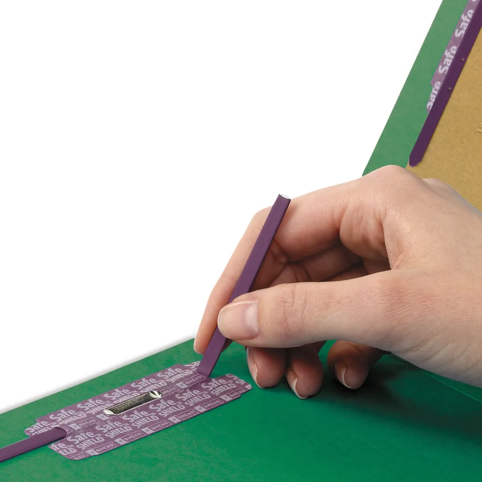 Smead Pressboard Eight-Section Top Tab Classification Folders - Legal, Green (10/Box)