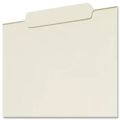 Smead Recycled Pressboard Folders with 2/5-Cut Tab - Letter, Gray-Green (25/Box)