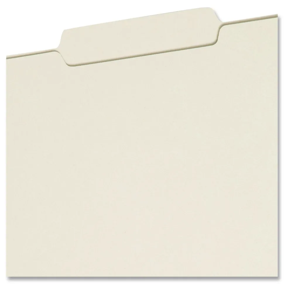 Smead Recycled Pressboard Folders with 2/5-Cut Tab - Letter, Gray-Green (25/Box)
