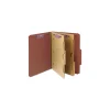Smead 6 SafeSHIELD Fasteners 2 Dividers Letter Size 6-Section Pressboard Top Tab Pocket Classification Folders - Red (10/Box)