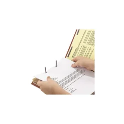 Smead 6 SafeSHIELD Fasteners 2 Dividers Letter Size 6-Section Pressboard Top Tab Pocket Classification Folders - Red (10/Box)