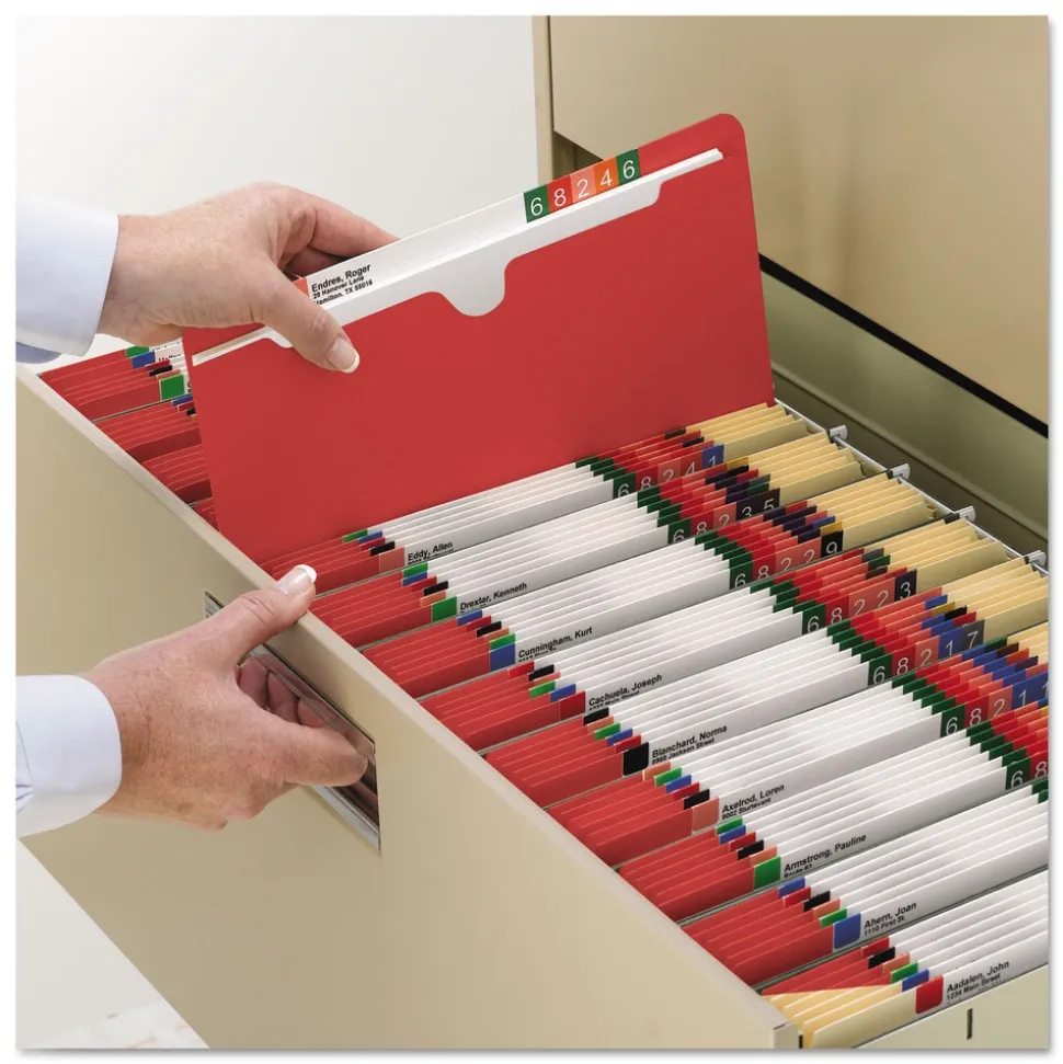 Smead Straight Tab Colored File Jackets with Reinforced Double-Ply Tab - Letter, Red (100/Box)