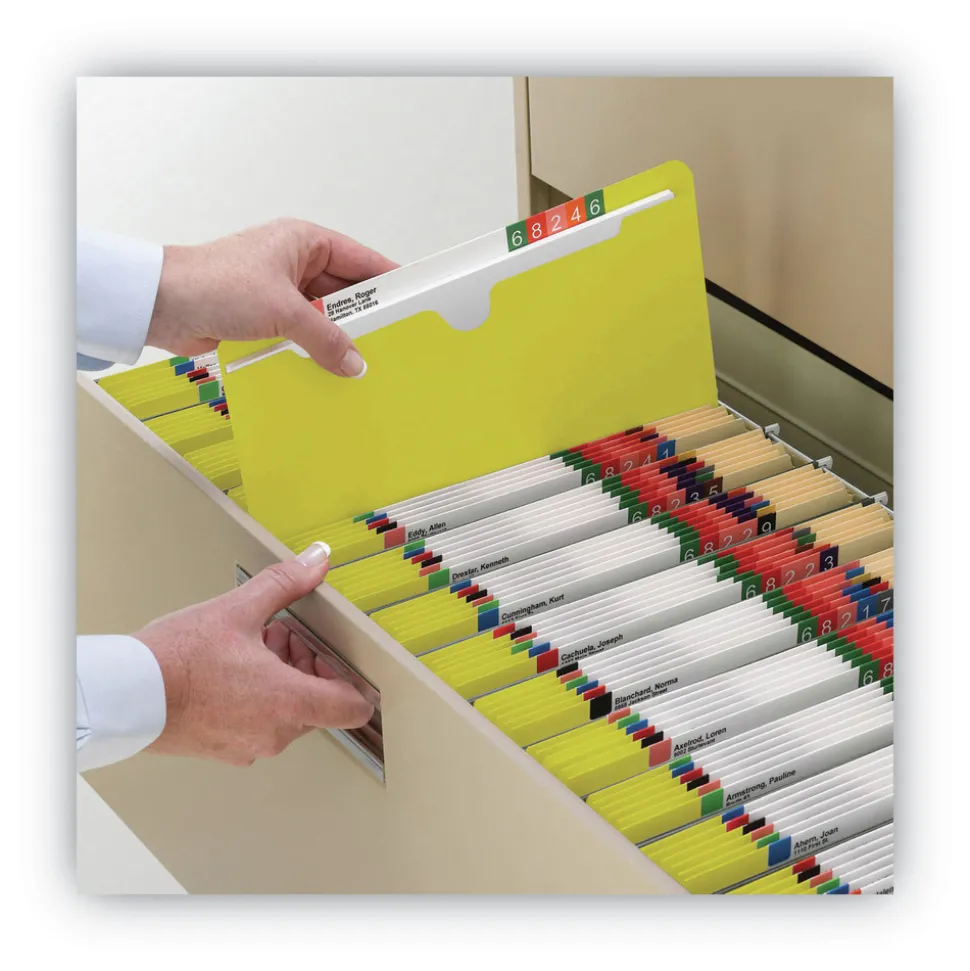 Smead Straight Tab Letter Size Colored File Jackets with Reinforced Double-Ply Tab - Yellow (50/Box)