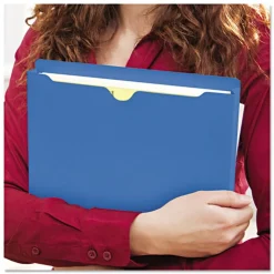 Smead Straight Tab Letter Size Colored File Jackets with Reinforced Double-Ply Tab - Blue (50/Box)